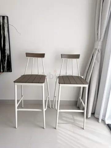 Set of 2 Rattan House Bar Stools cushion included