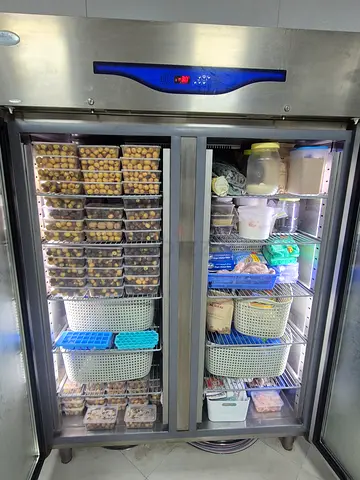 Large Stainless Steel Display Refrigerator / Freezer - Double Door. perfect for restaurants, bakerie