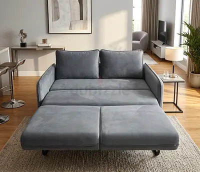 Grey 3-seater Convertible Sofa Bed - Modern Upholstered Couch