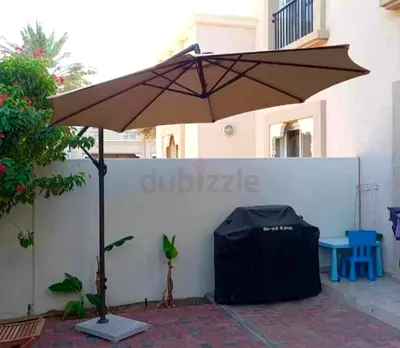 Large Cantilever Patio Umbrella with Base - Outdoor Garden Shade
