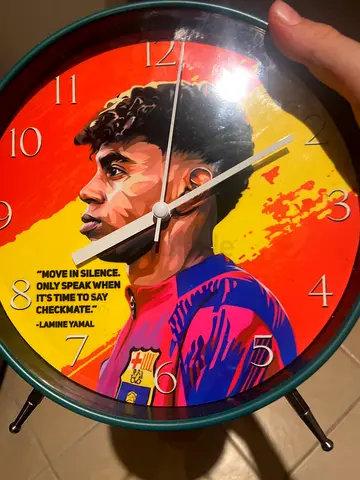 Colorful Football-Themed clock (Used)