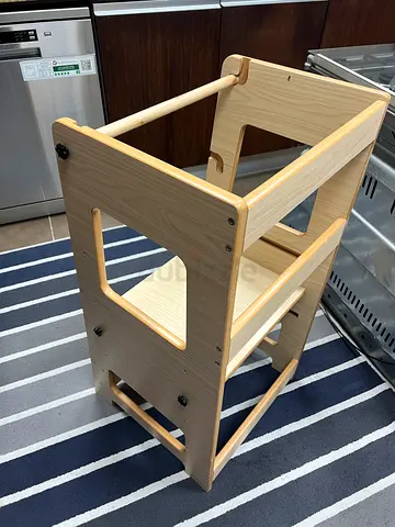 Wooden Learning Tower / Kids Step Stool - Adjustable, Solid Pine
