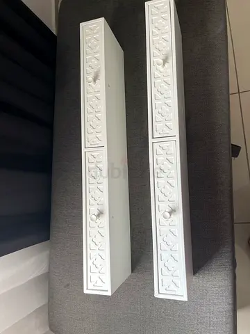 Set of 2 White Decorative Wall-Mounted Drawers / Floating Shelves