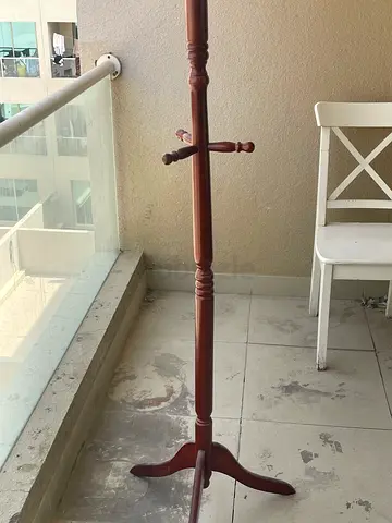 Wooden Free-Standing Coat & Hat Stand - Classic Mahogany Finish