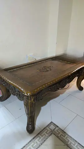 Luxury Classic Table with Elegant hand-carved details with a royal antique, and high-qual solid wood