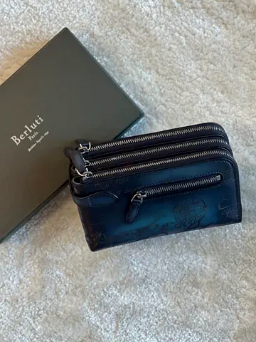 leather Berluti Tiriwa Zipped Pouch
