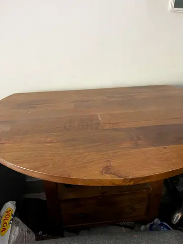 Solid wooden foldable dinning table round