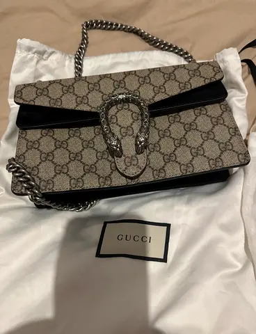 Gucci Dionysus GG Supreme Shoulder Bag - Beige/Black, Perfect Condition, almost didn’t wore.