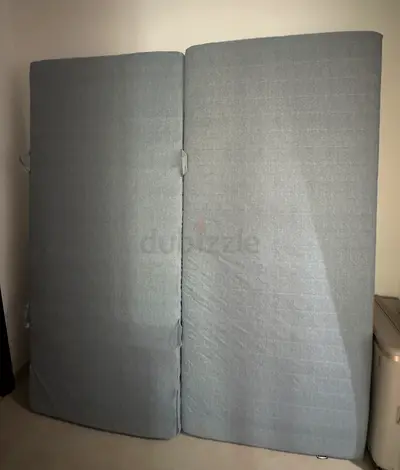 2x Mattress (90x200, extra firm orthopedic, light blue)