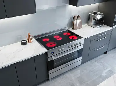Midea 90cm Full Electric Ceramic Cooker Range – New Model | Perfect Working | Modern Design