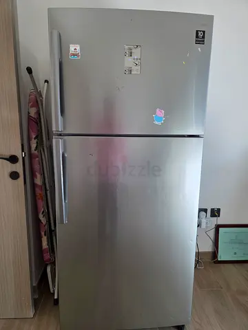 Stainless Steel Double Door Refrigerator - Good Working Condition