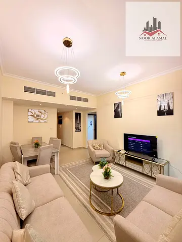 Sharjah, Al Khan, Riviera Tower: A fully furnished apartment (hotel-style) available for first-time occupancy. It features a bedroom, a living room, a