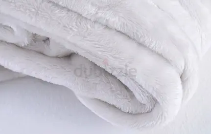 Soft White Plush Throw Blanket - Lightweight Faux Fur, Good Condition