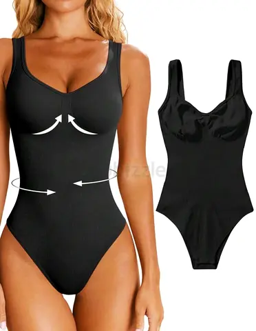 Black Seamless Women’s Shaping Padded Bodysuit