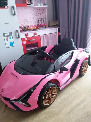 Pink electric ride-on car for kids - 2-seater style