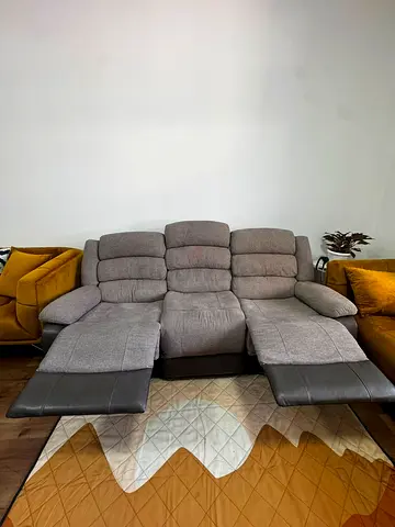 Comfortable Three Seater Recliner Sofa in Grey