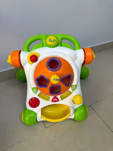 Baby activity walker with shape sorter — sturdy and colourful