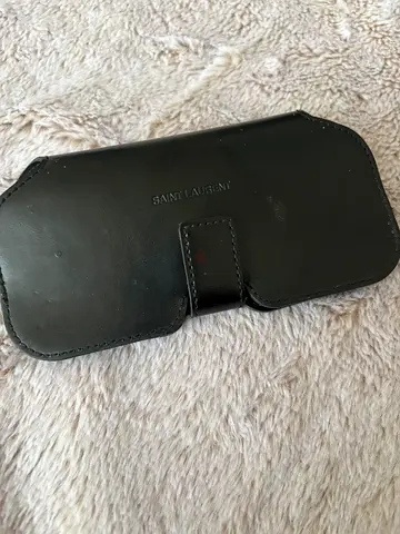 Black leather eyeglass/sunglasses case - Saint Laurent , heart shaped