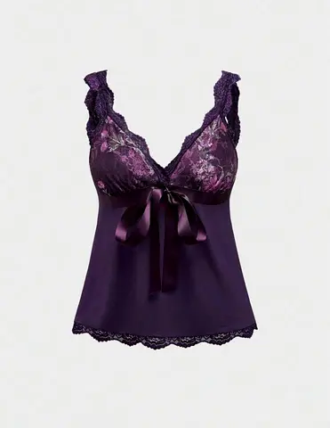 ACID BLVD Purple Lace Cami Top