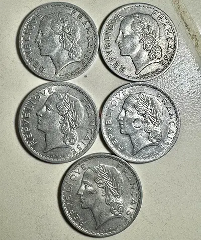 1945 to 1949 back to back Date French Collection (old antique coins)