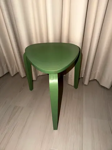 Small Green Wooden Side Stool / Side Table - Good Condition