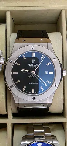 Hblt Classic Fusion-style Men's Automatic Watch, leather strap