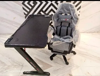 Gaming Desk and Ergonomic Gaming Chair Set - Nearly New