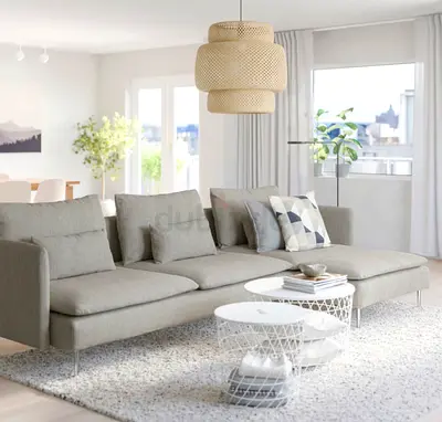 L-Shaped comfy Sofa in grey