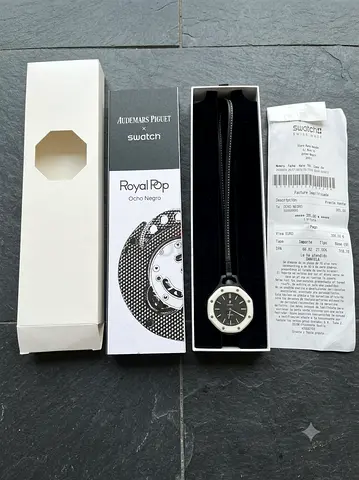 Audemars Piguet x Swatch 'Royal Pop' Black Unisex Watch with Box & Papers