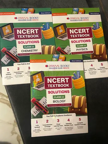 Set of NCERT Textbook Solutions - Class 11 Biology, Chemistry, Physics (Osmia Books)