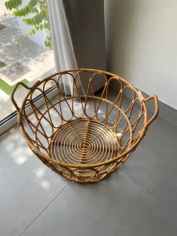 Decorative Rattan Storage Basket with Handles