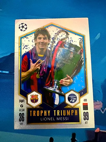 Lionel Messi 'Trophy Triumph' UEFA Champions Card - Collectible