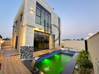 Luxury White-Stone Villas with Private Pool for Sale in Al Helio – Al Hadaeq Project ✨