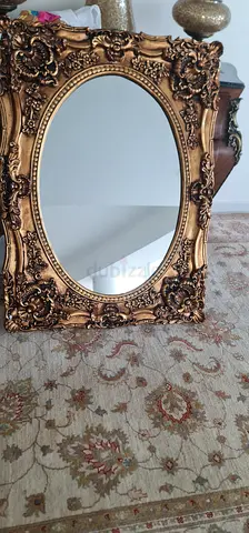 Large Ornate Gold Framed Oval Mirror - Baroque Style