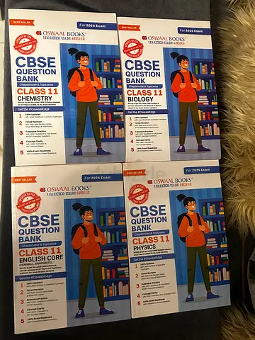 Set of 4 CBSE Sample Question Banks for Class 11 - Biology, Chemistry, Physics, English Core