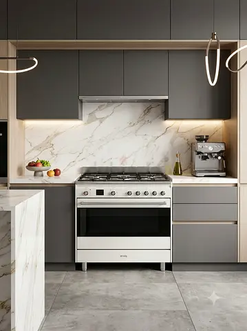 SMEG 5-Burner Freestanding Gas Range with Electric Oven – Good Condition | Premium Italian Design
