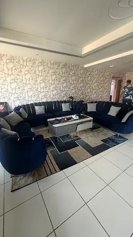Dark blue comfortable sofa