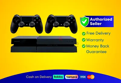Sony PlayStation 4 - Fat - Black - 500GB with 2 Controller | Brand New | Warranty | FREE Delivery