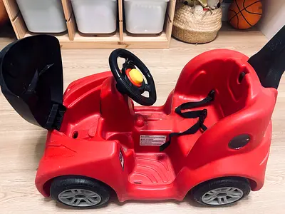 Red Push Ride-On Car for Toddler with Steering Wheel and Seatbelt