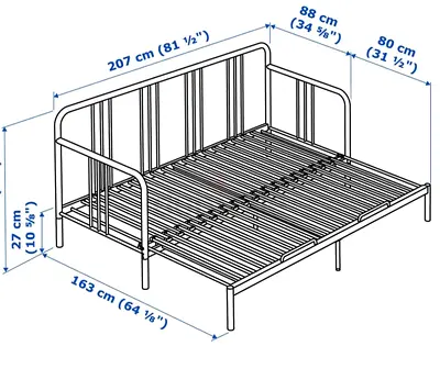 FYRESDAL. Day-bed frame, black, 80x200 cm