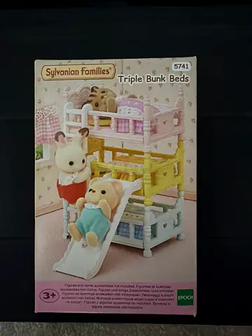 Sylvanian Families Triple Bunk Beds (boxed) - Vintage-style dollhouse furniture