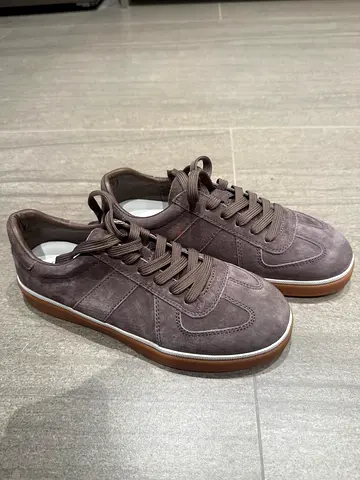 Natural suede female sneakers, brand new, size 38