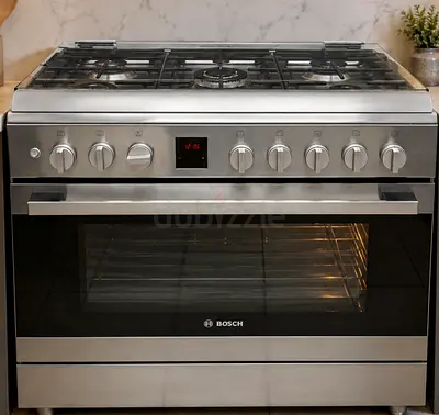 Bosch brand cooker full gas size 90by60cm 5 burnal latest model working A1 very good condition and e