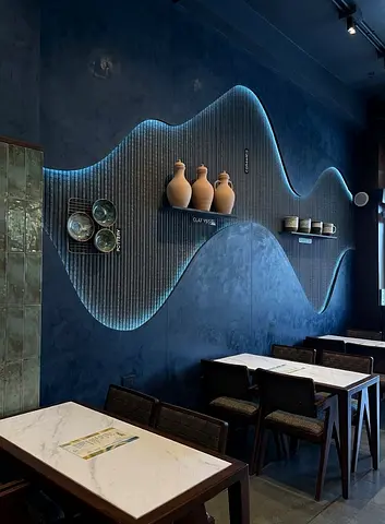 Modern Wave Wall Panel with Integrated LED Accent Lighting
