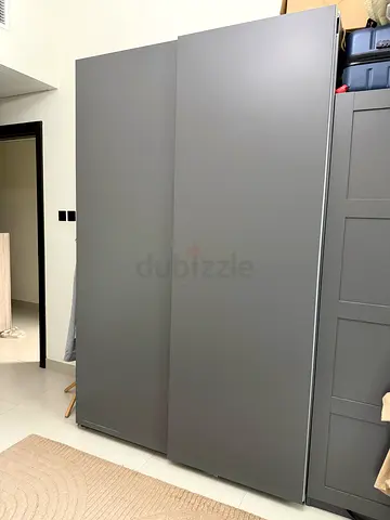 Large modern grey Ikea Pax wardrobe in great condition
