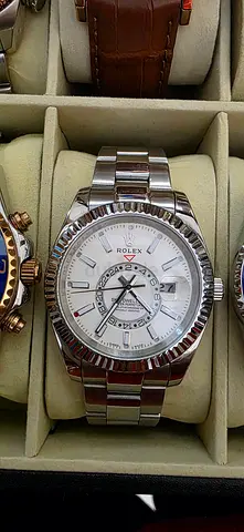 Sky Dweller men's stainless steel watch with white dial (Used)