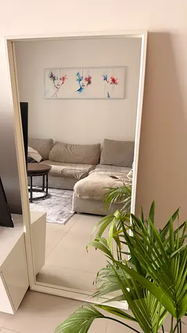 Large White Framed Full-Length Mirror - Floor/Lean Style