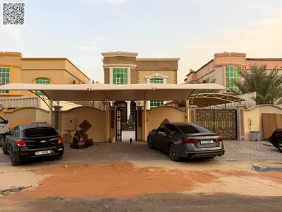 For rent: A villa consisting of five rooms, a majlis (formal sitting room), a living room, built-in wardrobes, a spacious yard, and a carport. The villa is 5000 square meters in size and boasts a prim