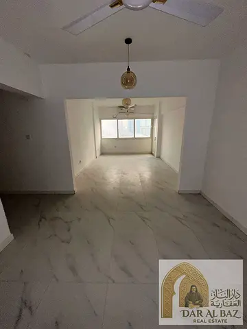 The cheapest 3-bedroom apartment with a living room in a fully renovated building in the highly prime location of Al Majaz 2, featuring modern finishe