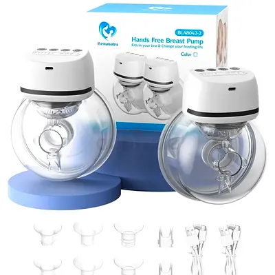 Hands-Free Electric Wearable Breast Pump Double Set (Portable, USB Rechargeable) - Bella Baby